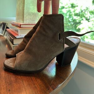 Frye Peep Toe Suede Booties